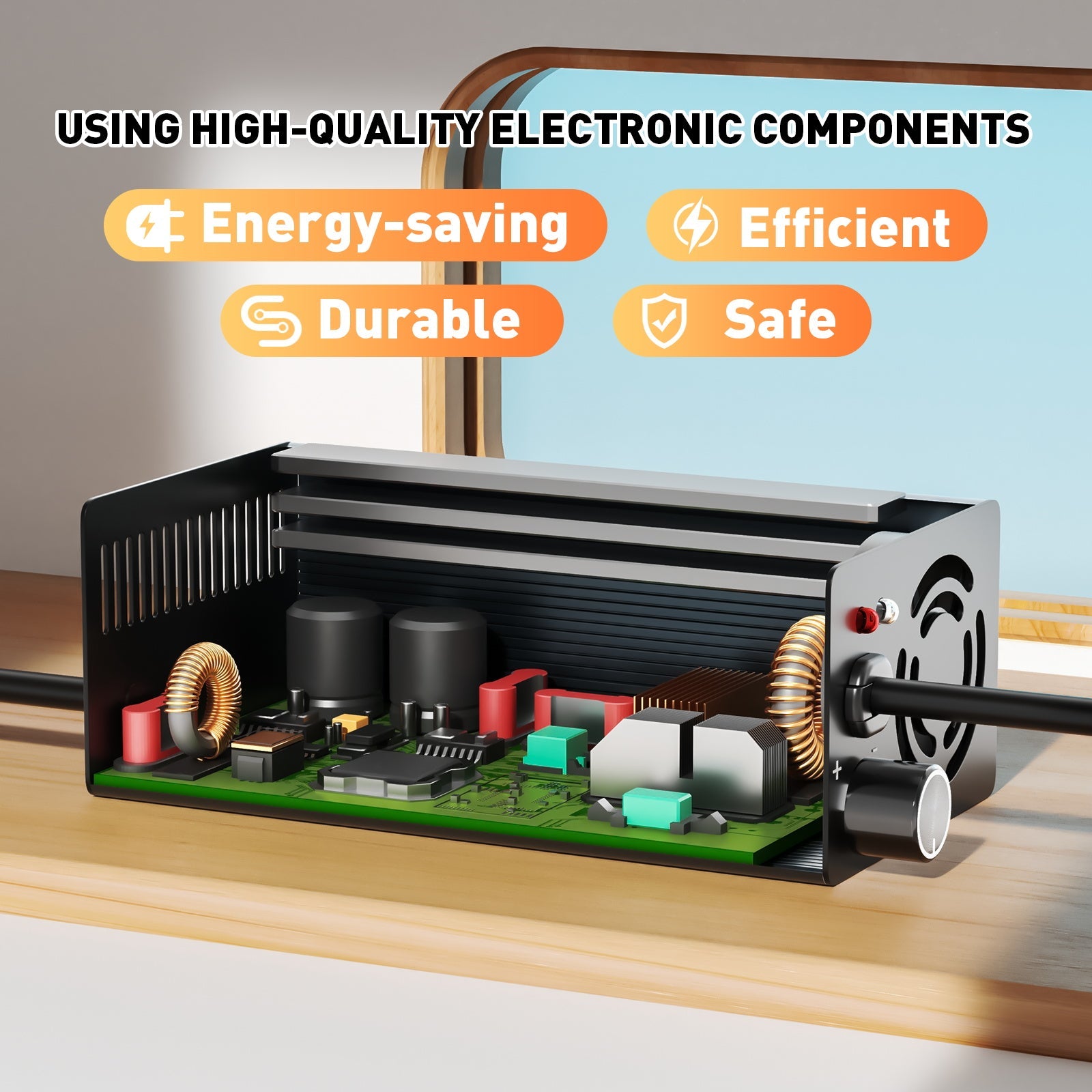 Suraziki 75,6 V 1-8 A stromverstellbares Lithium-Batterieladegerät für 18S 66,6 V Li-Ionen-/ternäre Lithium-/Polymer-Batterie, Ebike-Roller-Elektromotorrad-Batterieladegerät